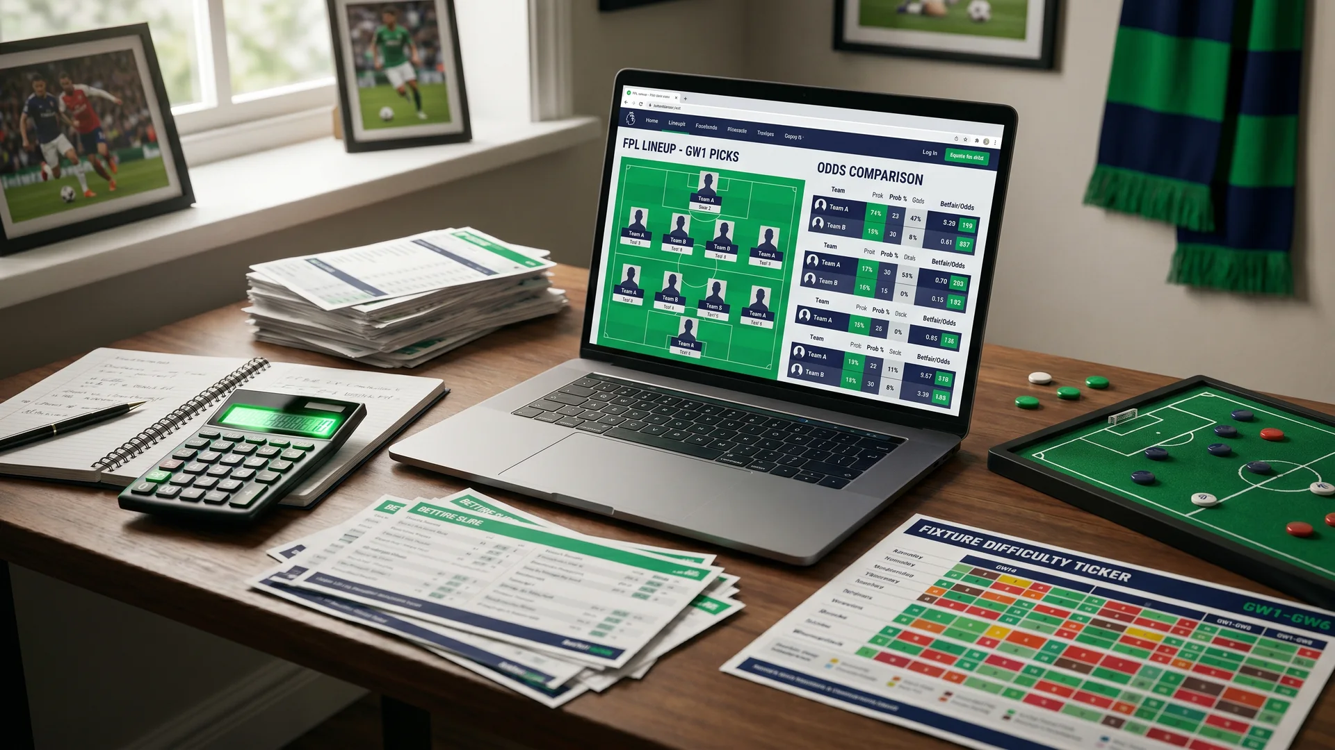 Bookmaker odds and Fantasy Premier League Gameweek 1 planning desk