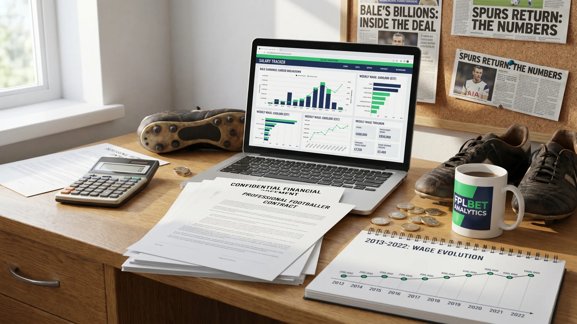Football contract and salary analysis workspace for Gareth Bale earnings article